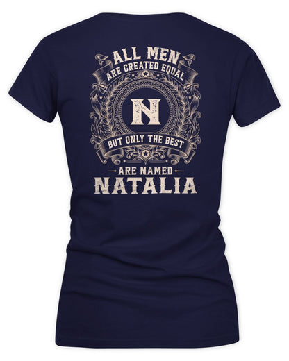 All Men Are Created Equal Cool Logo Shirt NATALIA M1-60 / Women's V-Neck T-Shirt / navy