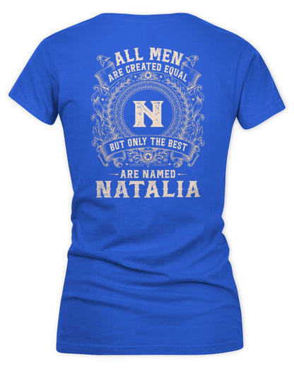 All Men Are Created Equal Cool Logo Shirt NATALIA M1-60 / Women's V-Neck T-Shirt / royal