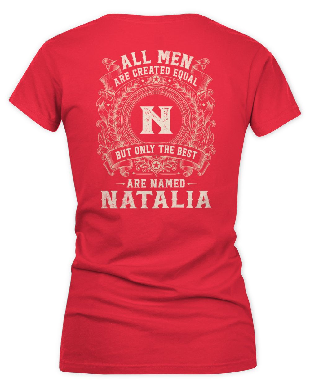 All Men Are Created Equal Cool Logo Shirt NATALIA M1-60 / Women's V-Neck T-Shirt / red