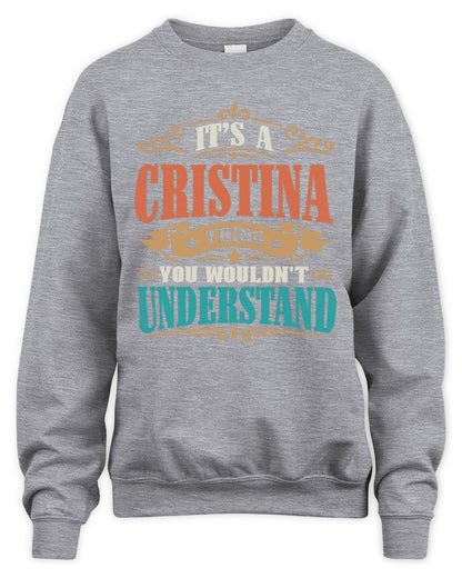 It’s a Name Thing Personalized Retro T-Shirt CRISTINA M1-47 / Unisex Sweatshirt / sport grey