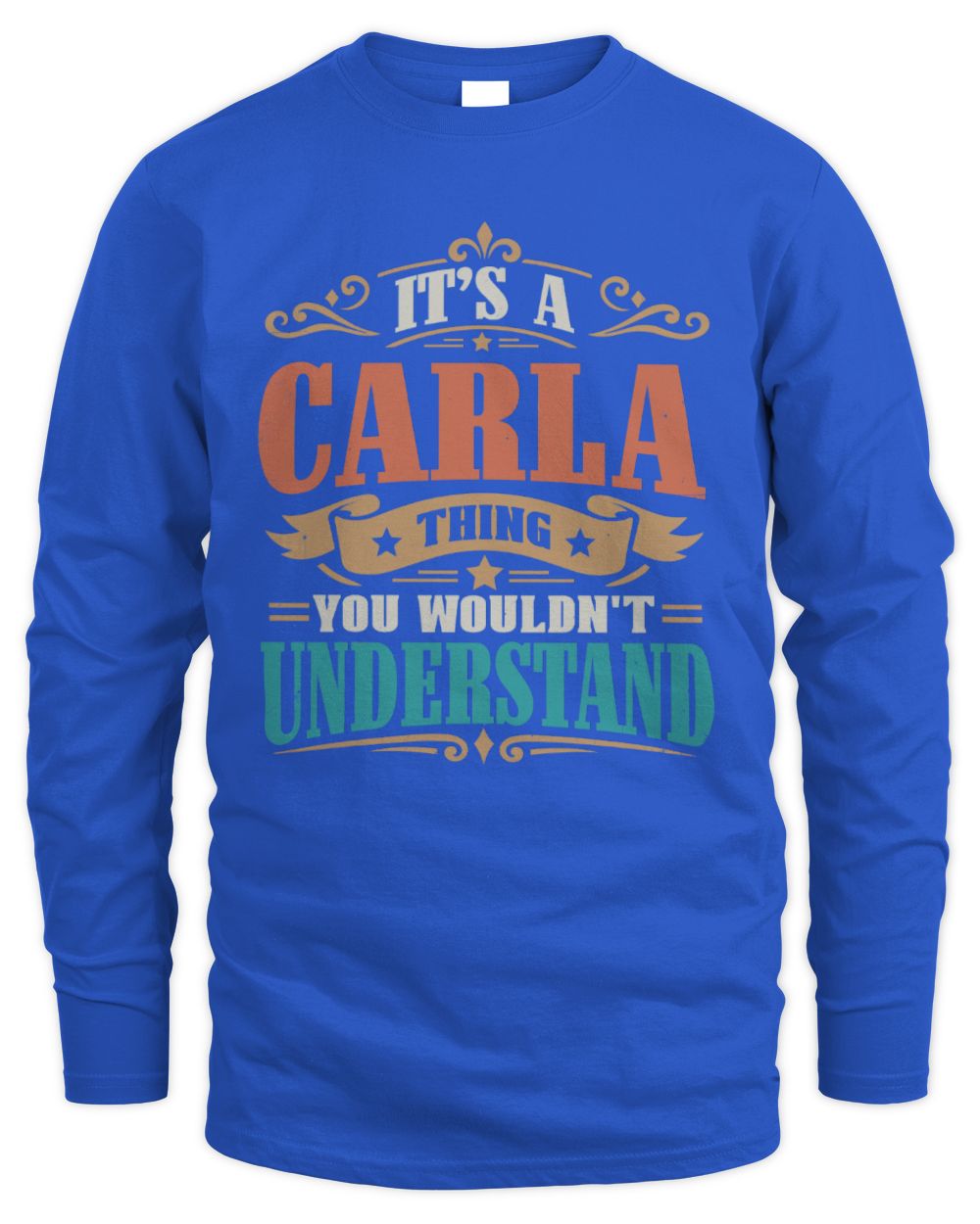 It’s a Name Thing Personalized Retro T-Shirt CARLA M1-47 / Men's Long Sleeved T-Shirt / royal