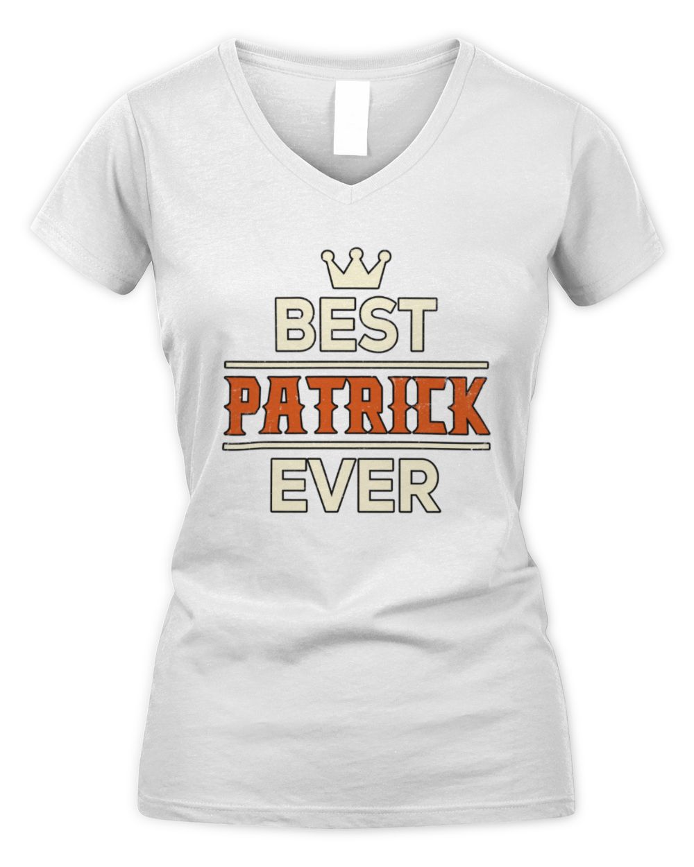 Best Your Name With Crown Shirt PATRICK M1-59 / Women's V-Neck T-Shirt / white