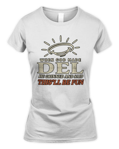 When God Made Your Name Funny Western T-Shirt T-Shirt DEL M1-S82 / Women's Standard T-Shirt / white