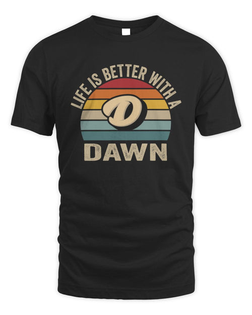 Life Is Better with Name Vintage Sun Shirt DAWN M1-50 / Unisex Standard T-Shirt / black
