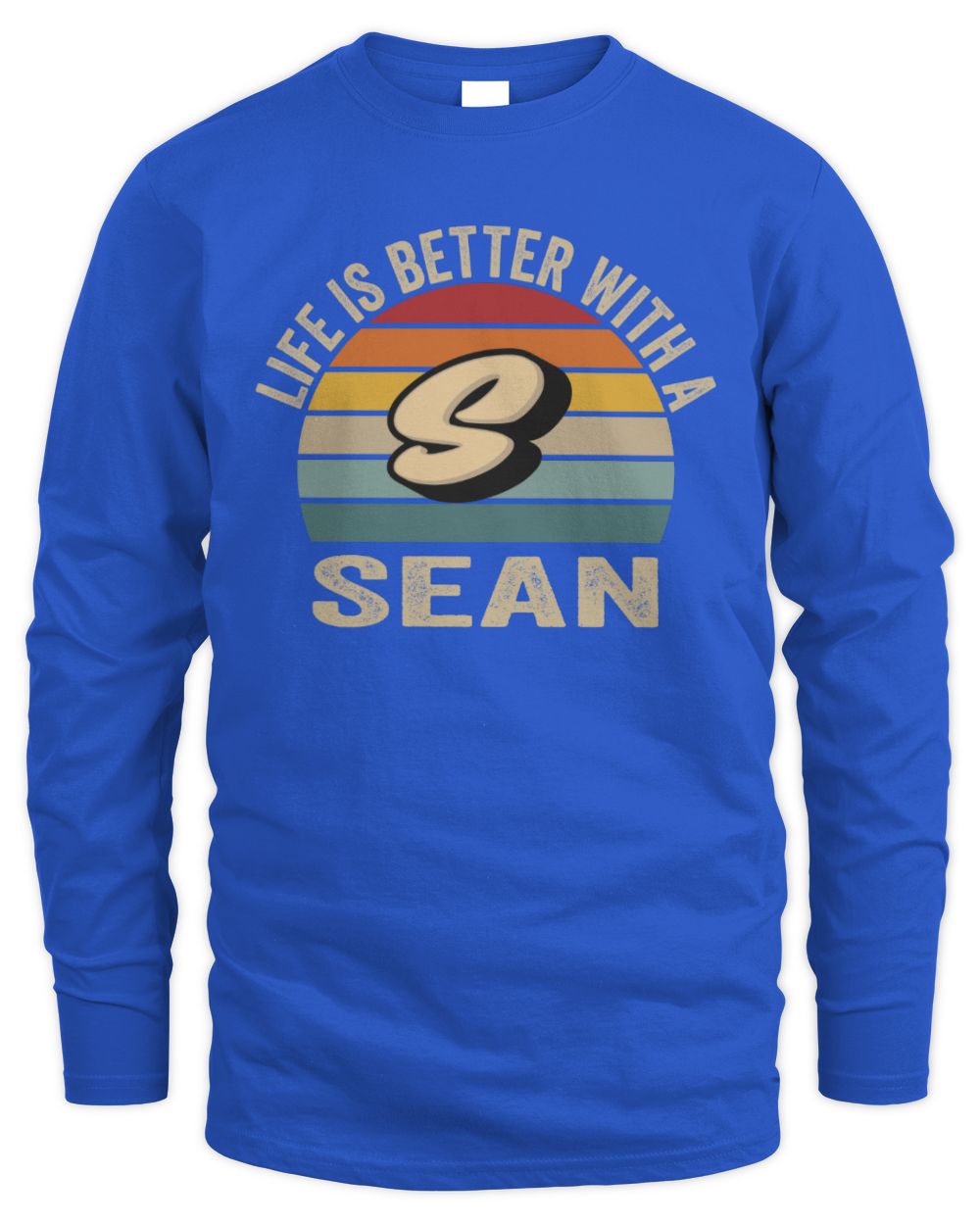 Life Is Better with Name Vintage Sun Shirt SEAN M1-50 / Men's Long Sleeved T-Shirt / royal