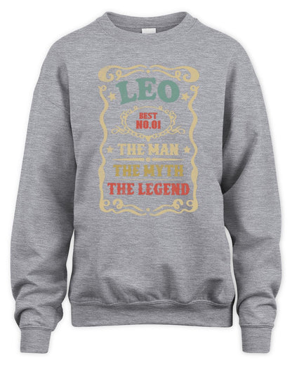 The Man The Myth The Legend Vintage Gold Wine Shirt LEO M1-52 / Unisex Sweatshirt / sport grey