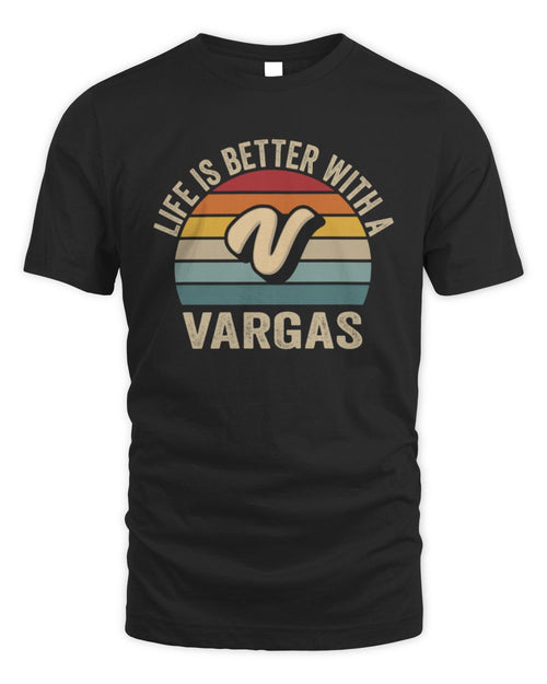 Life Is Better with Name Vintage Sun Shirt VARGAS M1-50 / Unisex Standard T-Shirt / black