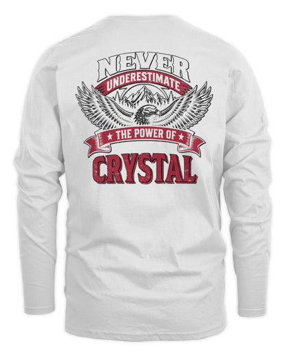 Never Underestimate Your Name Eagle Mountain Shirt CRYSTAL M1-61 / Men's Long Sleeved T-Shirt / white
