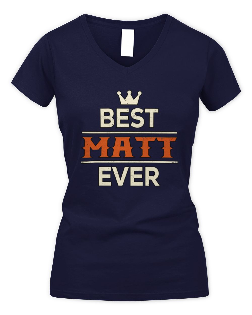 Best Your Name With Crown Shirt MATT M1-59 / Women's V-Neck T-Shirt / navy