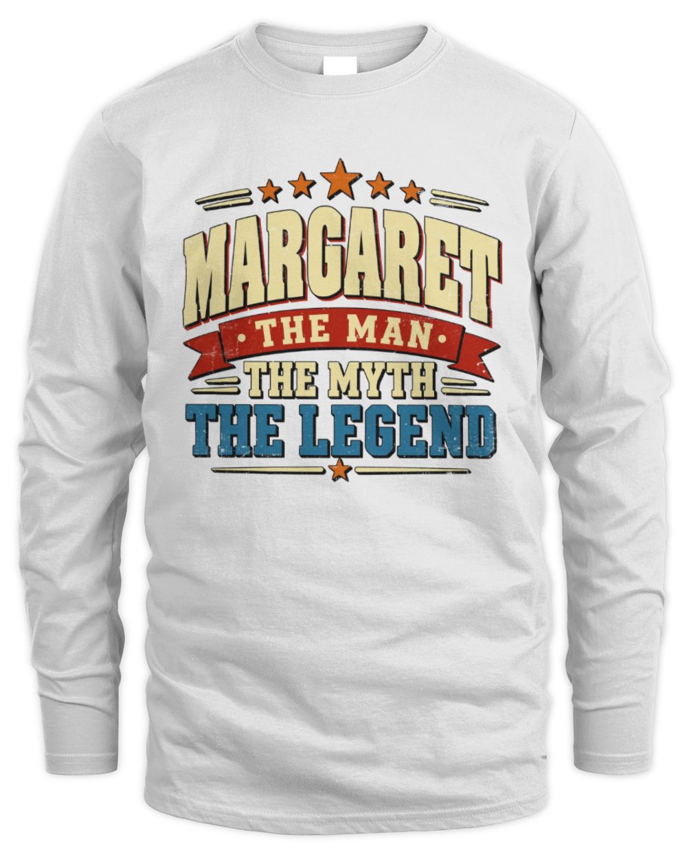 The Man The Myth The Legend Ribbon Vintage T-Shirt MARGARET M1-56 / Men's Long Sleeved T-Shirt / white