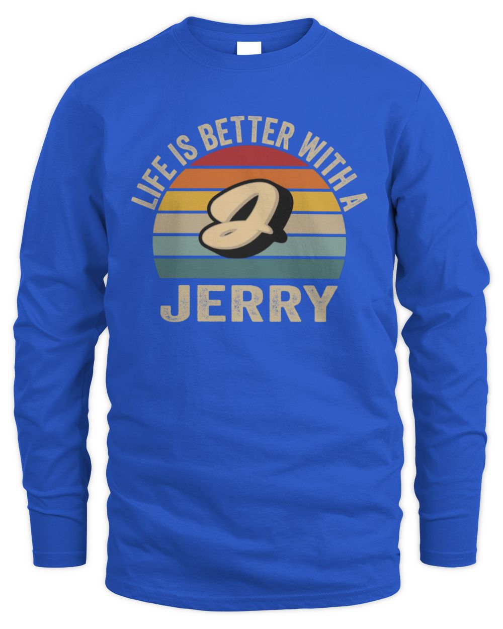 Life Is Better with Name Vintage Sun Shirt JERRY M1-50 / Men's Long Sleeved T-Shirt / royal