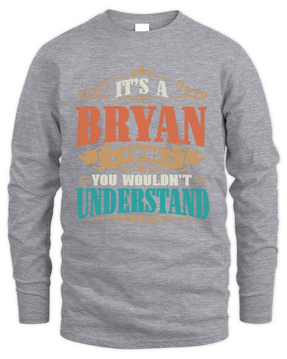 It’s a Name Thing Personalized Retro T-Shirt BRYAN M1-47 / Men's Long Sleeved T-Shirt / sport grey