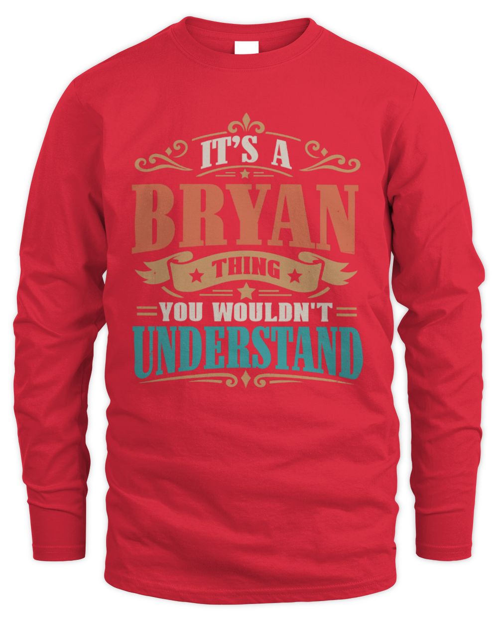 It’s a Name Thing Personalized Retro T-Shirt BRYAN M1-47 / Men's Long Sleeved T-Shirt / red