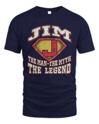 The Man The Myth The Legend Superman Graphic T-Shirt JIM M1-74 / Unisex Standard T-Shirt / navy