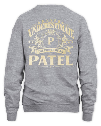Never Underestimate Your Name Luxury Logo Shirt PATEL M1-63 / Unisex Sweatshirt / sport grey