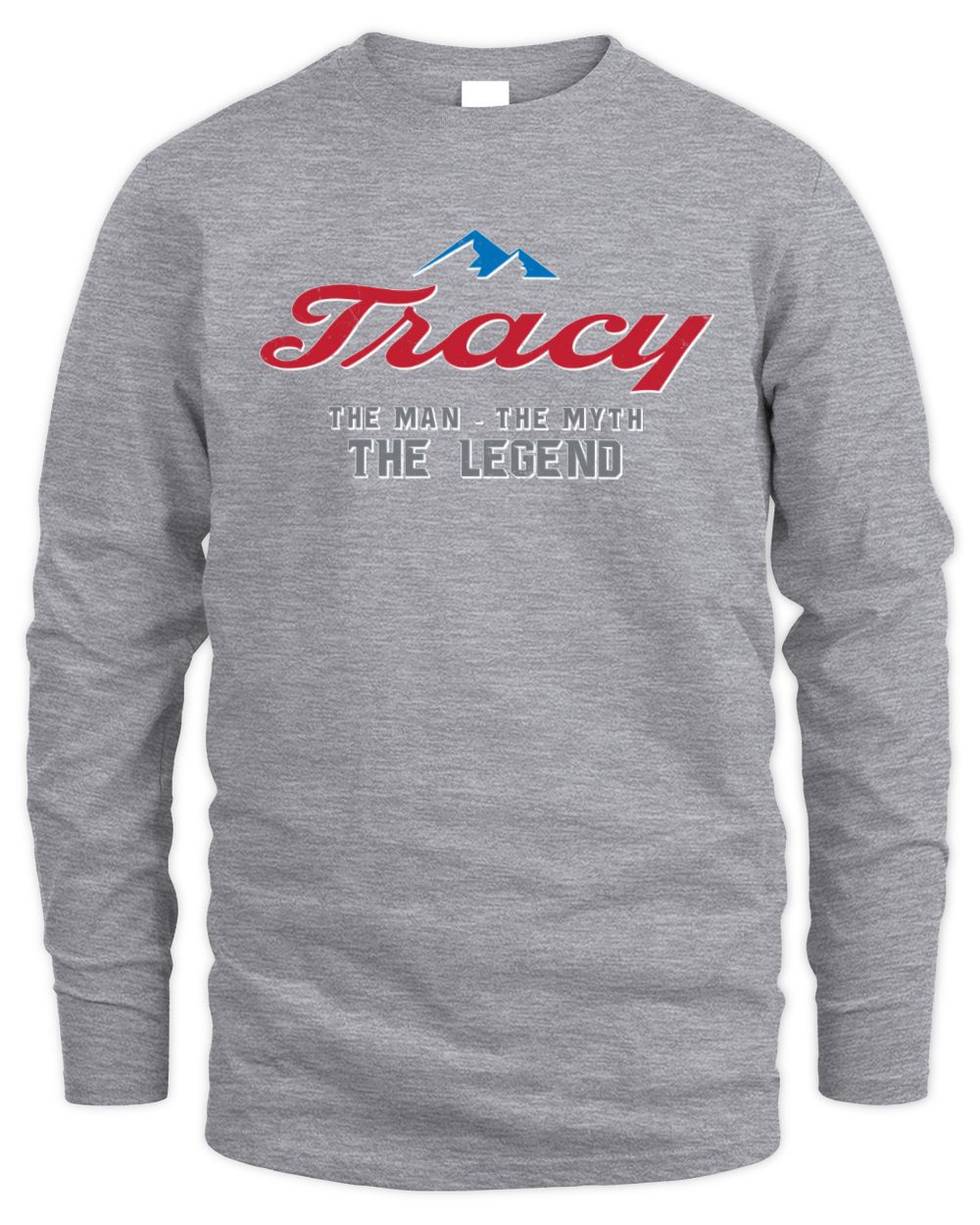 The Man The Myth The Legend Coors Light Beer T-Shirt TRACY M1-S84 / Men's Long Sleeved T-Shirt / sport grey