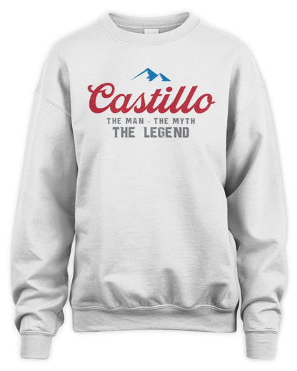 The Man The Myth The Legend Coors Light Beer T-Shirt CASTILLO M1-S84 / Unisex Sweatshirt / white