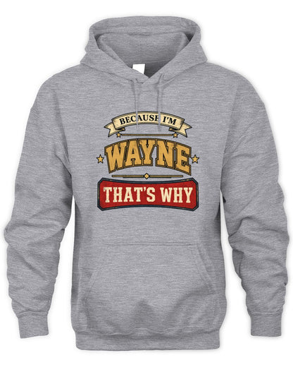 Because I'm Name That's Why Americana T-Shirt WAYNE M1-S88 / Unisex Hoodie / sport grey