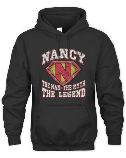 The Man The Myth The Legend Superman Graphic T-Shirt NANCY M1-74 / Unisex Hoodie / black
