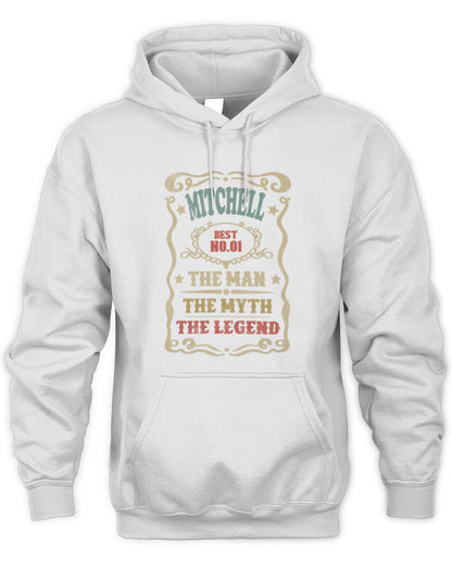 The Man The Myth The Legend Vintage Gold Wine Shirt MITCHELL M1-52 / Unisex Hoodie / white
