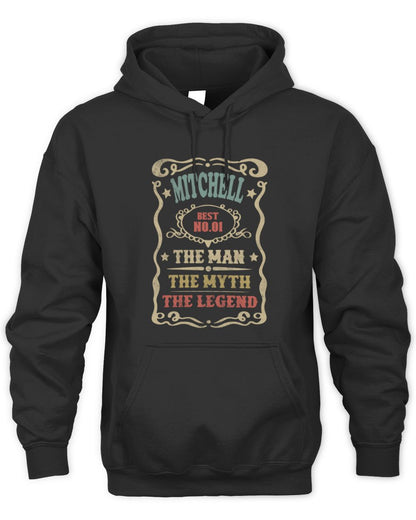 The Man The Myth The Legend Vintage Gold Wine Shirt MITCHELL M1-52 / Unisex Hoodie / black