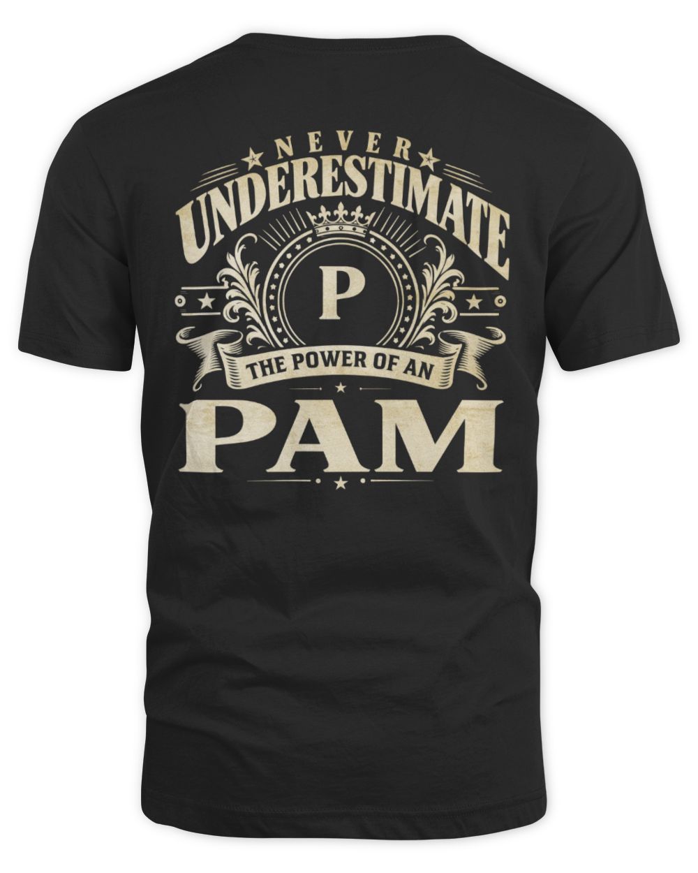 Never Underestimate Your Name Luxury Logo Shirt PAM M1-63 / Unisex Standard T-Shirt / black