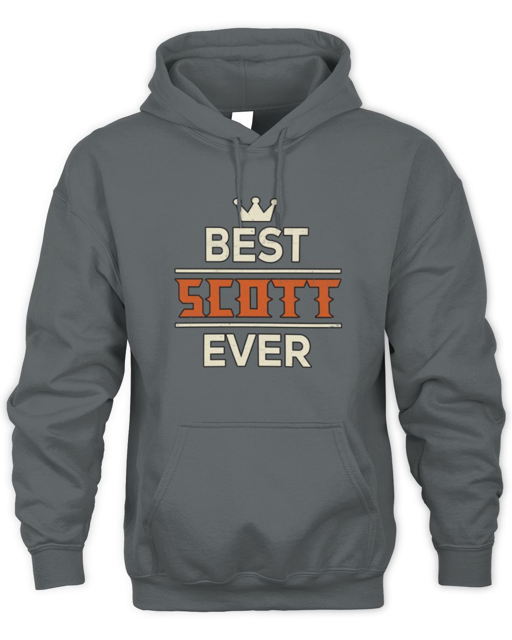 Best Your Name With Crown Shirt SCOTT M1-59 / Unisex Hoodie / charcoal