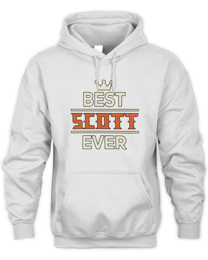 Best Your Name With Crown Shirt SCOTT M1-59 / Unisex Hoodie / white