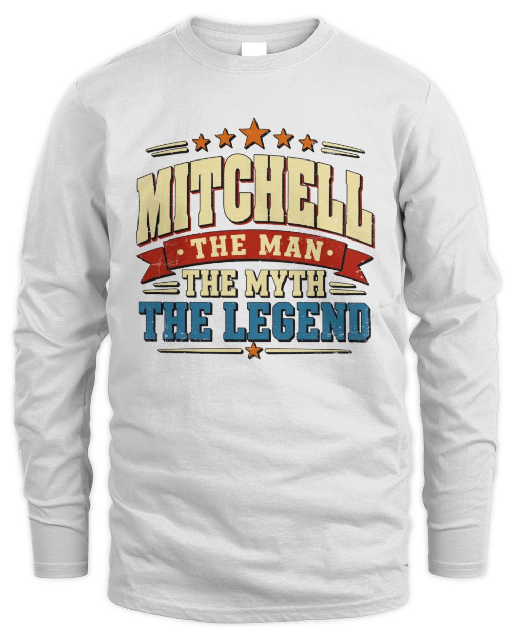 The Man The Myth The Legend Ribbon Vintage T-Shirt MITCHELL M1-56 / Men's Long Sleeved T-Shirt / white