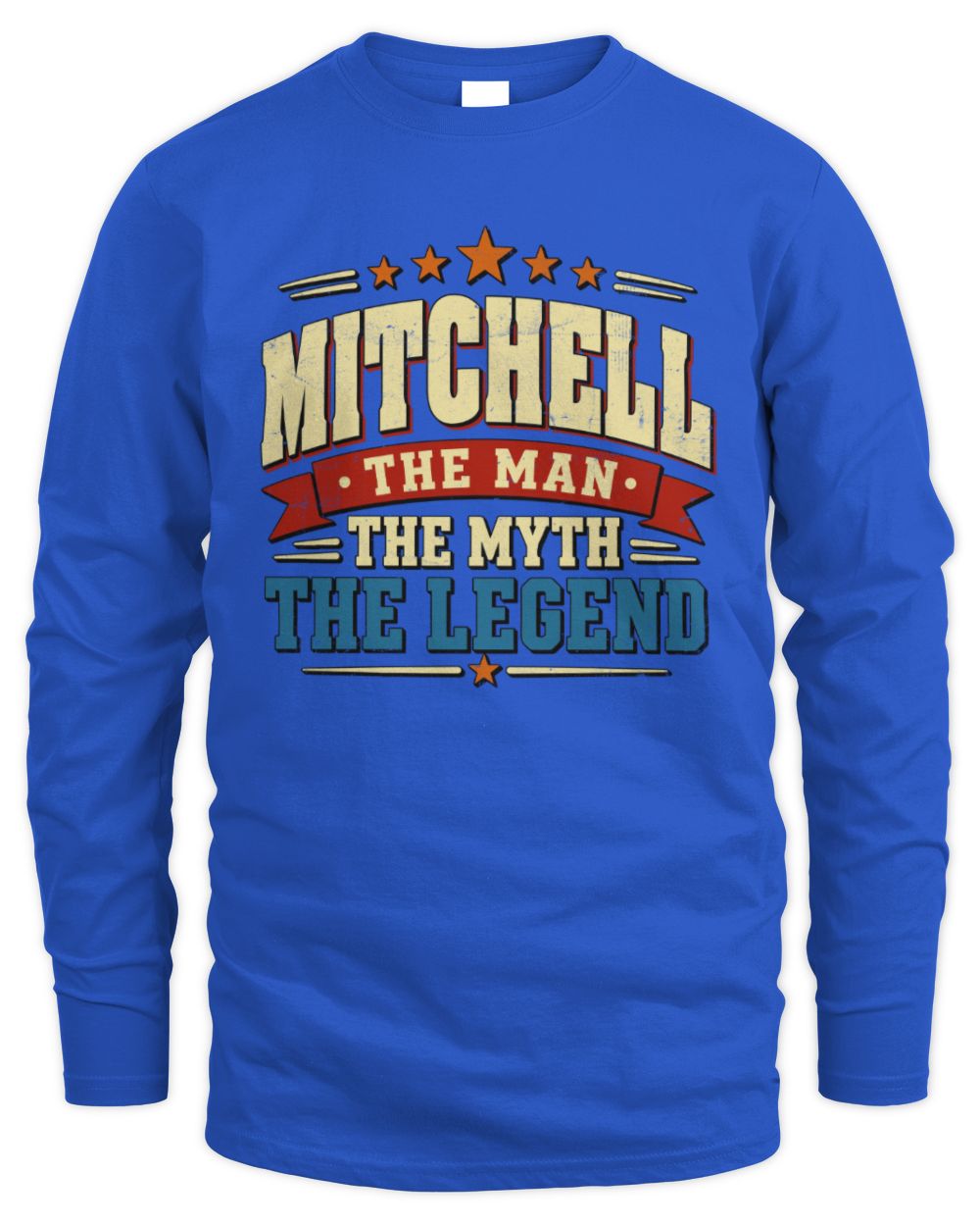 The Man The Myth The Legend Ribbon Vintage T-Shirt MITCHELL M1-56 / Men's Long Sleeved T-Shirt / royal