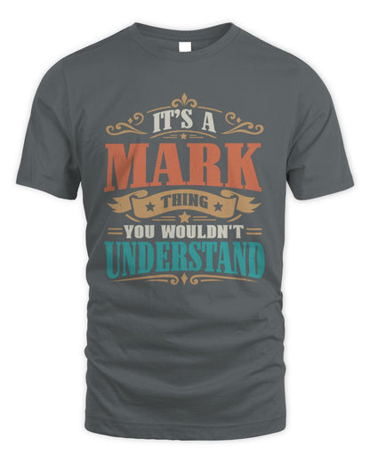 It’s a Name Thing Personalized Retro T-Shirt MARK M1-47 / Unisex Standard T-Shirt / charcoal