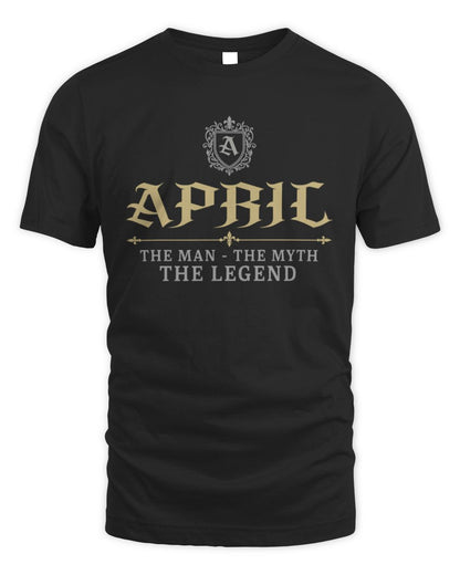 The Man The Myth The Legend Western Shirt APRIL M1-78 / Unisex Standard T-Shirt / black