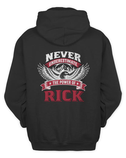 Never Underestimate Your Name Eagle Mountain Shirt RICK M1-61 / Unisex Hoodie / black