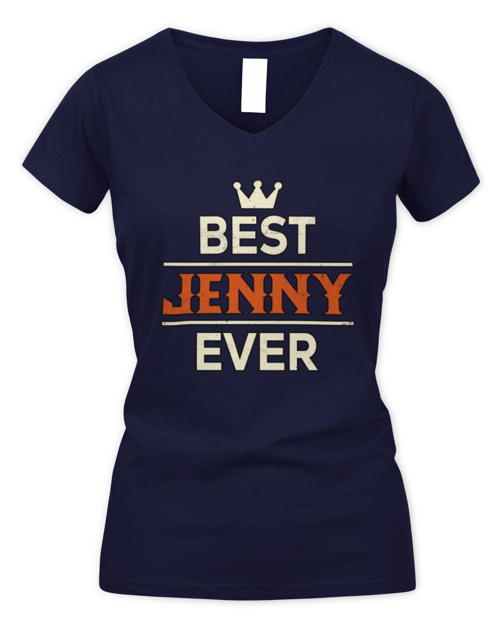 Best Your Name With Crown Shirt JENNY M1-59 / Women's V-Neck T-Shirt / navy