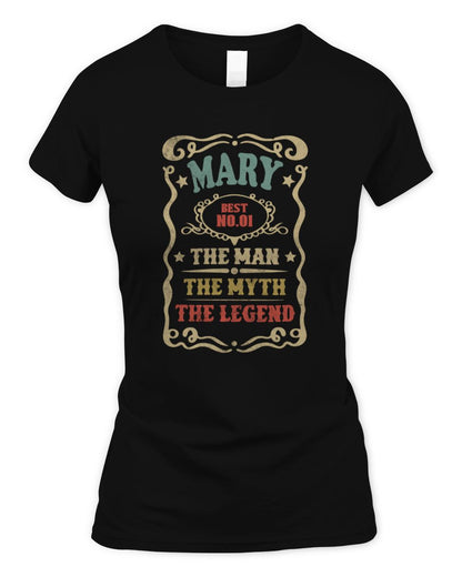 The Man The Myth The Legend Vintage Gold Wine Shirt MARY M1-52 / Women's Standard T-Shirt / black