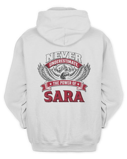 Never Underestimate Your Name Eagle Mountain Shirt SARA M1-61 / Unisex Hoodie / white