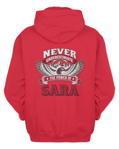 Never Underestimate Your Name Eagle Mountain Shirt SARA M1-61 / Unisex Hoodie / red