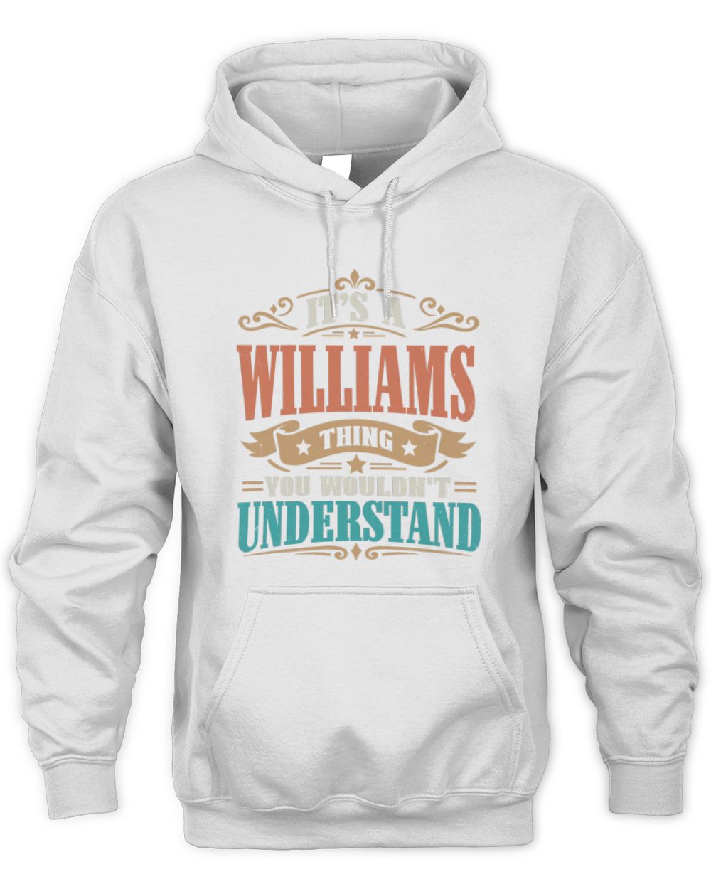 It’s a Name Thing Personalized Retro T-Shirt WILLIAMS M1-47 / Unisex Hoodie / white