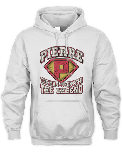 The Man The Myth The Legend Superman Graphic T-Shirt PIERRE M1-74 / Unisex Hoodie / white