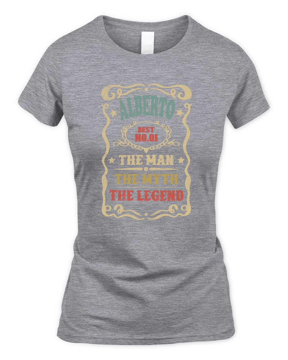 The Man The Myth The Legend Vintage Gold Wine Shirt ALBERTO M1-52 / Women's Standard T-Shirt / sport grey