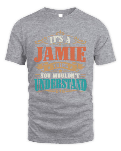 It’s a Name Thing Personalized Retro T-Shirt JAMIE M1-47 / Unisex Standard T-Shirt / sport grey