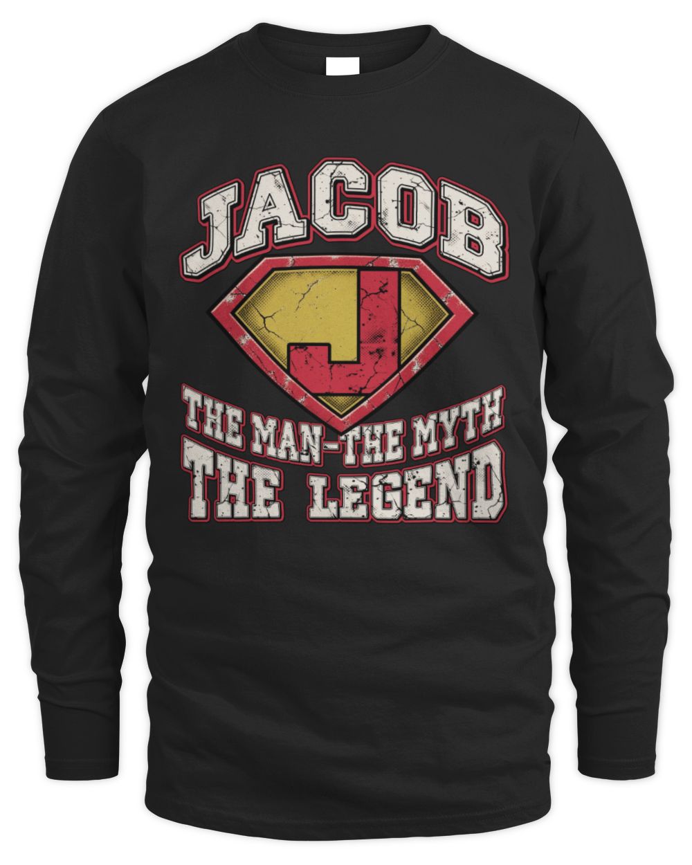 The Man The Myth The Legend Superman Graphic T-Shirt JACOB M1-74 / Men's Long Sleeved T-Shirt / black