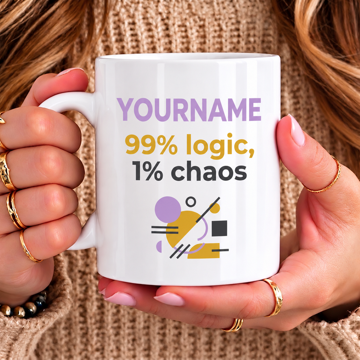 Yourname 99% Logic 1% Chaos - Personalized Mug