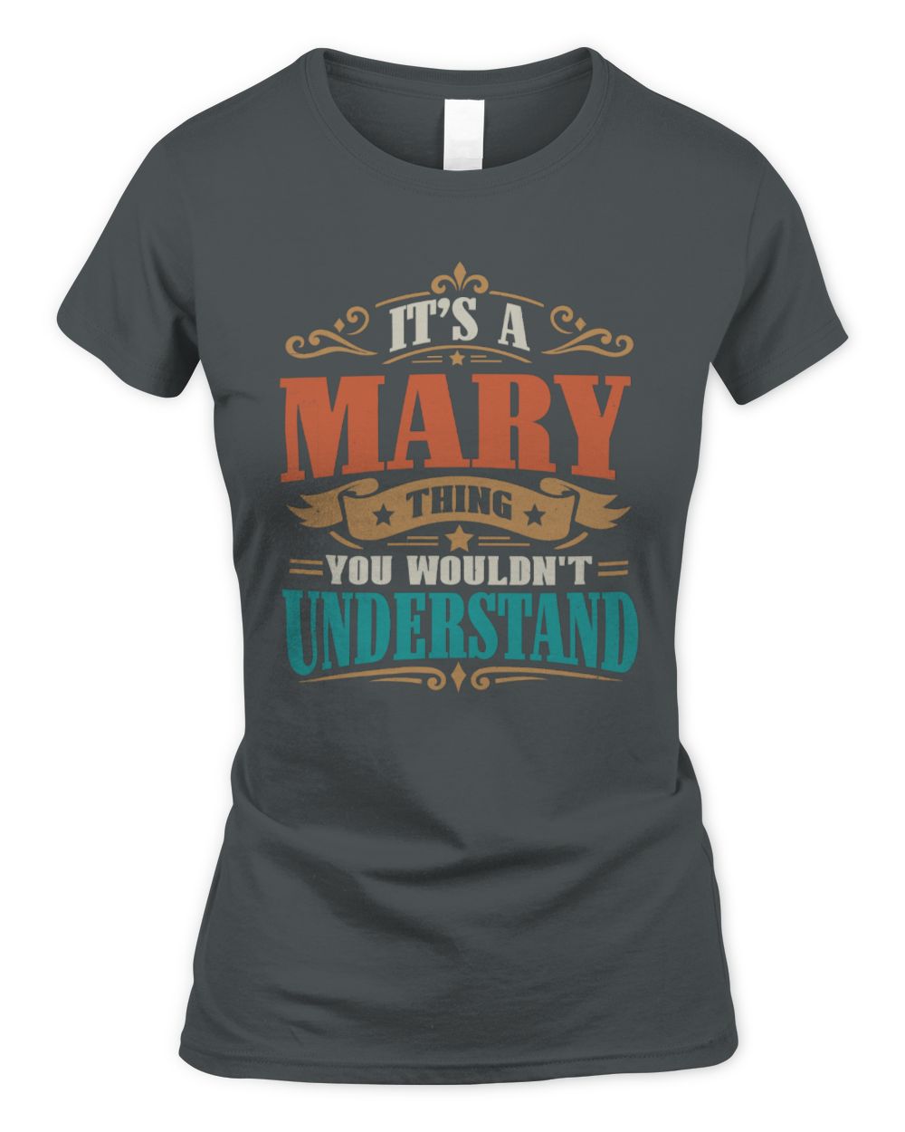 It’s a Name Thing Personalized Retro T-Shirt MARY M1-47 / Women's Standard T-Shirt / charcoal