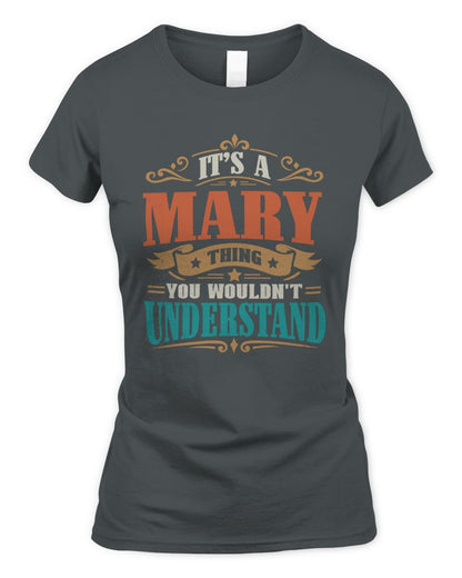 It’s a Name Thing Personalized Retro T-Shirt MARY M1-47 / Women's Standard T-Shirt / charcoal