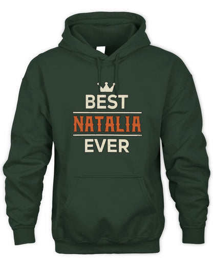 Best Your Name With Crown Shirt NATALIA M1-59 / Unisex Hoodie / forest green