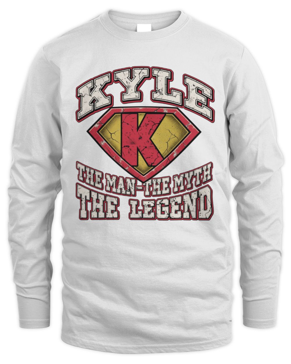 The Man The Myth The Legend Superman Graphic T-Shirt KYLE M1-74 / Men's Long Sleeved T-Shirt / white