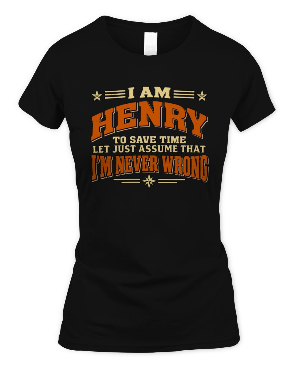 I'm Name Let's Just Assume I'm Never Wrong Retro Shirt HENRY M1-64 / Women's Standard T-Shirt / black
