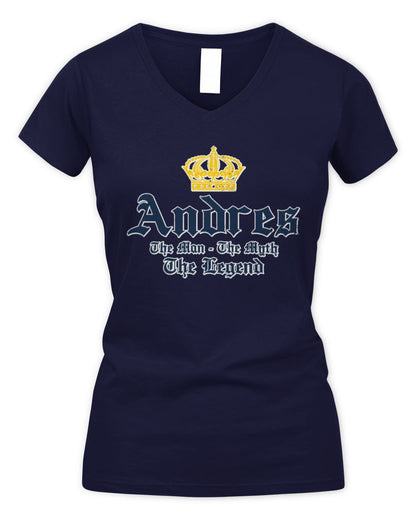The Man The Myth The Legend Corona Beer T-Shirt ANDRES M1-S83 / Women's V-Neck T-Shirt / navy
