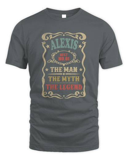 The Man The Myth The Legend Vintage Gold Wine Shirt ALEXIS M1-52 / Unisex Standard T-Shirt / charcoal